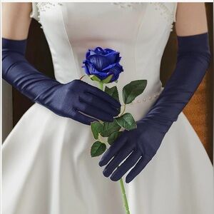 Vibilia Navy Blue Long Fashion Gloves